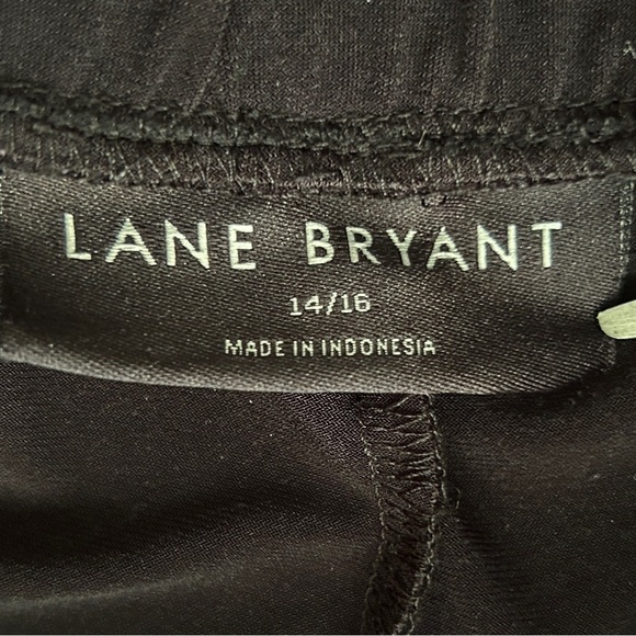 LANE BRYANT Knit Kit Black Wide Leg Crop Pants sz 14/16 Pockets Stretchy Pull On - Picture 9 of 12